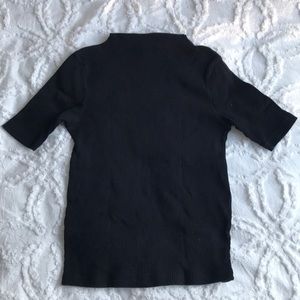 Black low turtleneck top